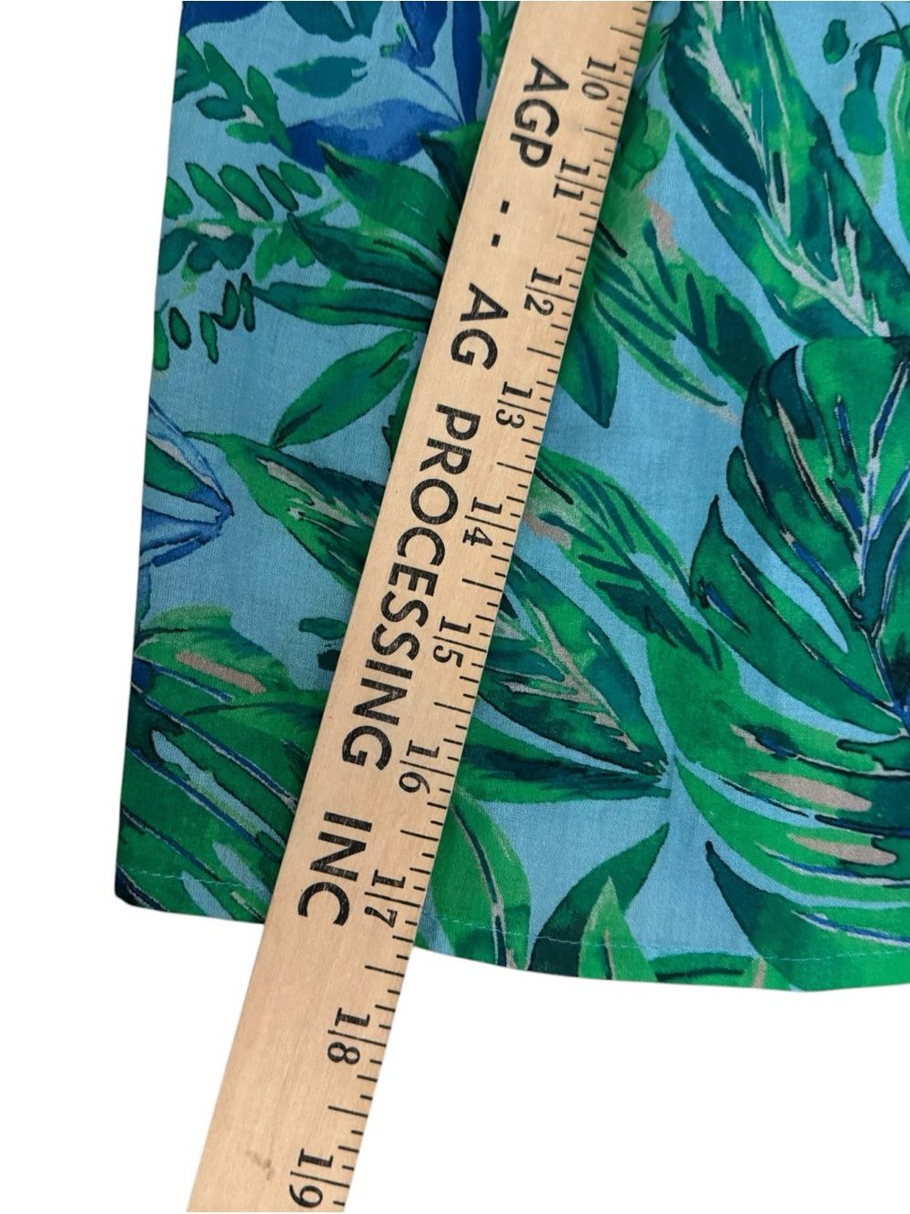 J.Jill XL Tropical Leaf Print Cotton Tunic Top Aqua Green Resort Coastal - Picture 5 of 8